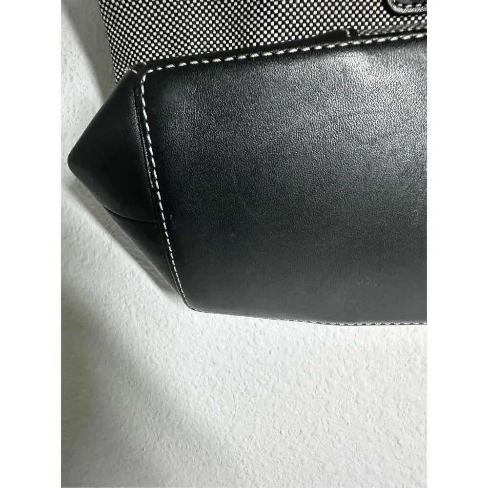Coach Black and White Bucket Bag LO43-1842 Canvas Leather Black